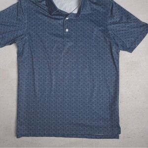 Men's Navy Patterned Polo Shirt